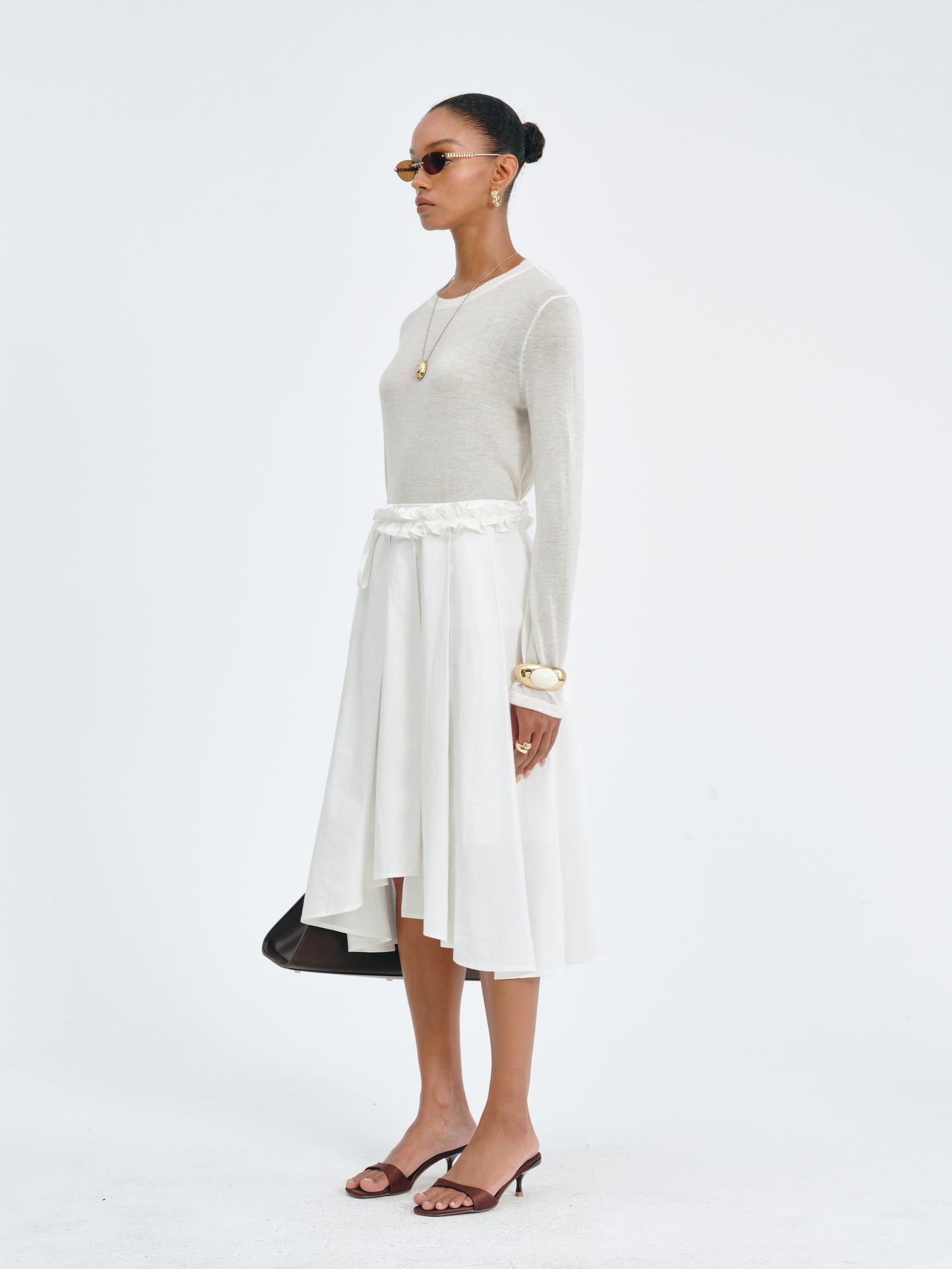 Asymmetric Pleated Skirt