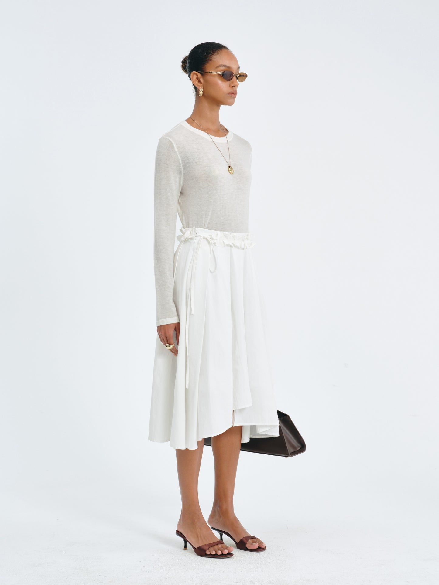 Asymmetric Pleated Skirt