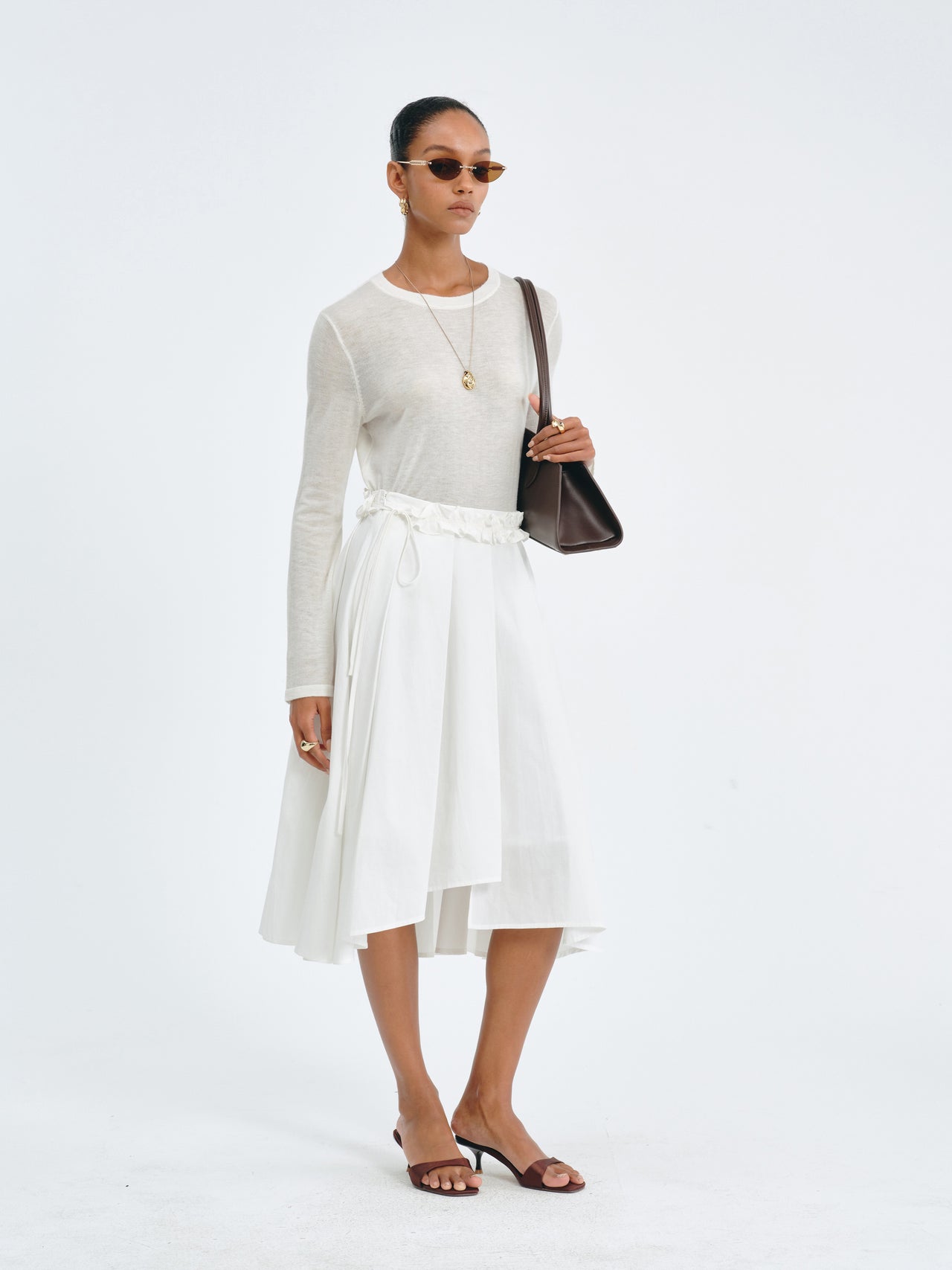 Asymmetric Pleated Skirt