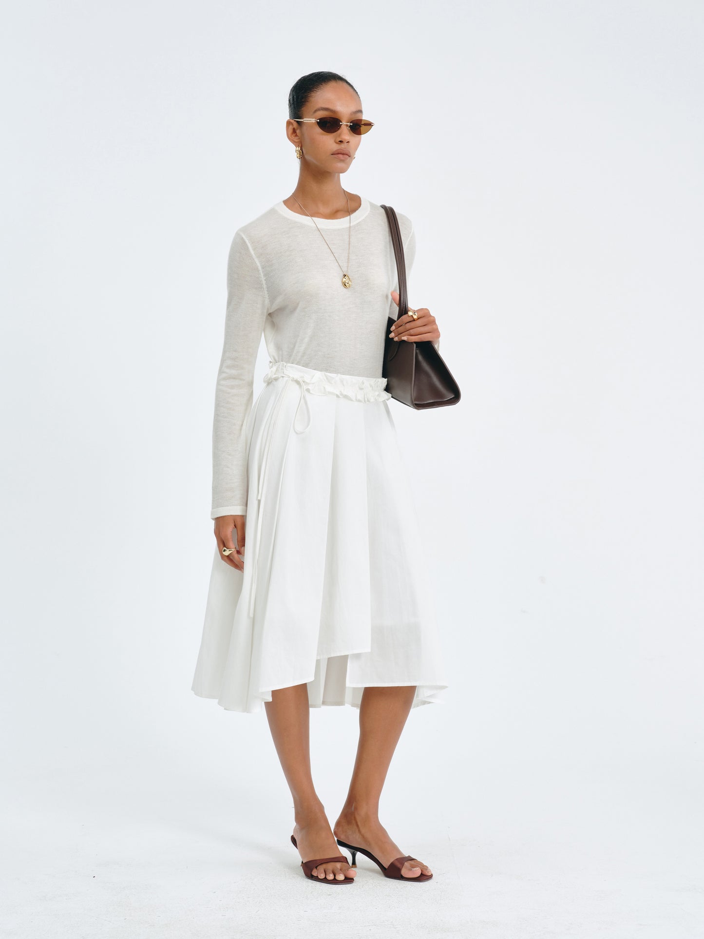 Asymmetric Pleated Skirt