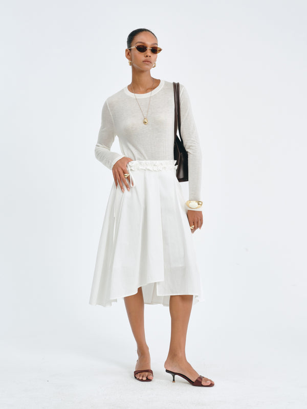Asymmetric Pleated Skirt