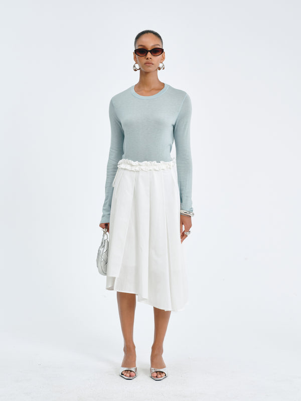 Asymmetric Pleated Skirt