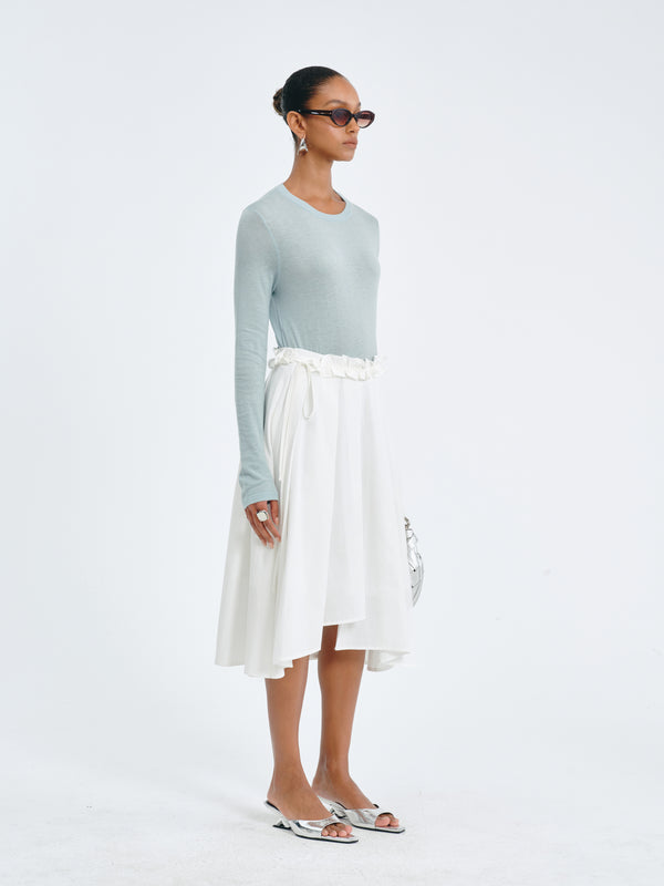 Asymmetric Pleated Skirt