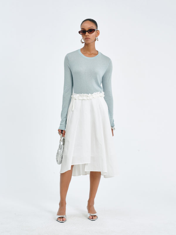 Asymmetric Pleated Skirt