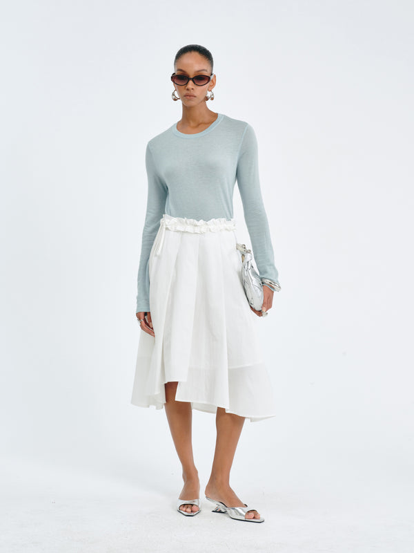 Asymmetric Pleated Skirt