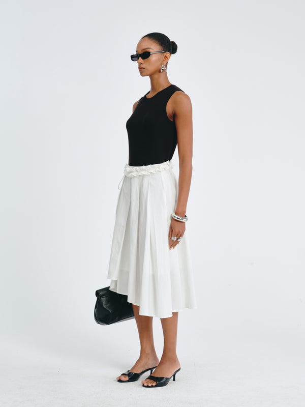 Asymmetric Pleated Skirt
