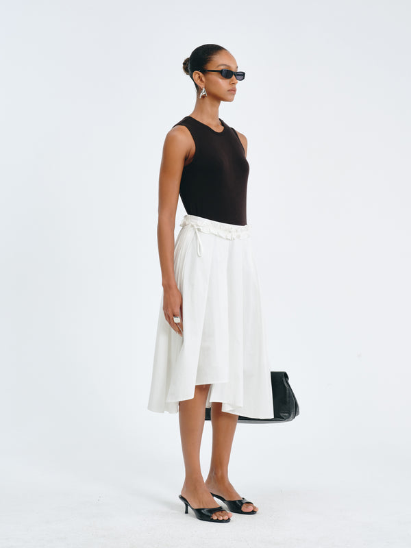 Asymmetric Pleated Skirt