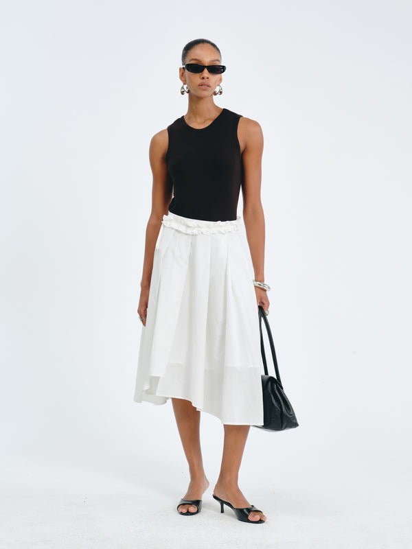Asymmetric Pleated Skirt