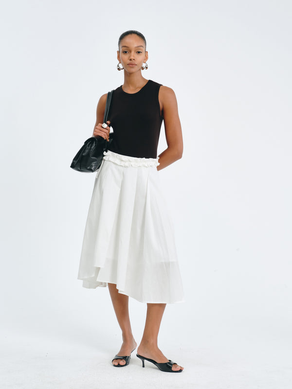 Asymmetric Pleated Skirt