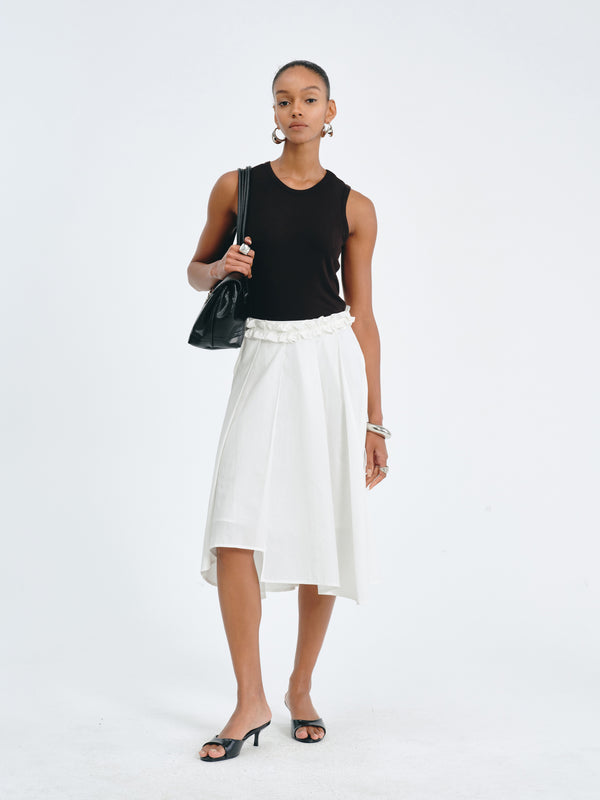 Asymmetric Pleated Skirt