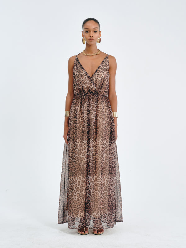 Leopard-Print Maxi Dress