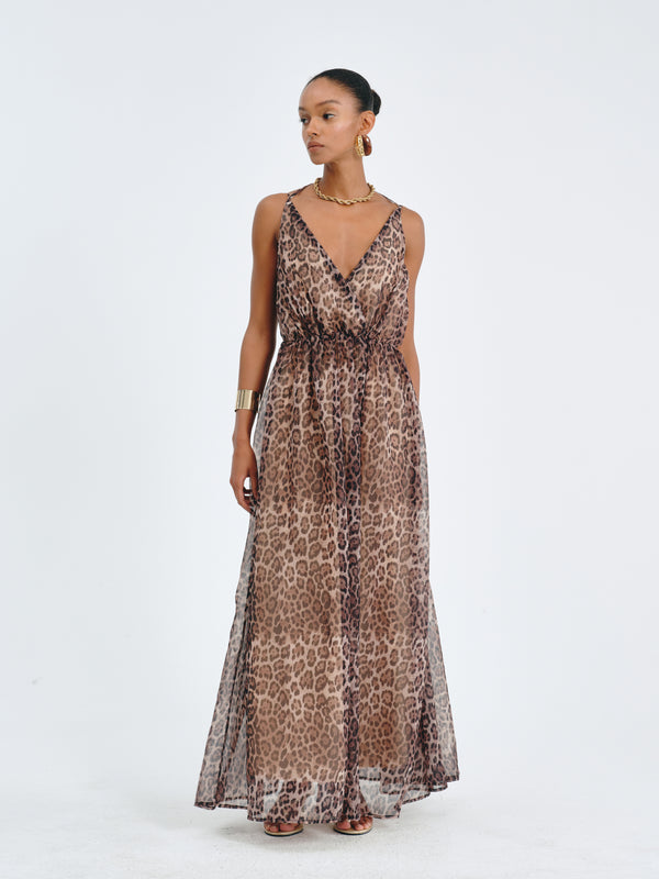 Leopard-Print Maxi Dress