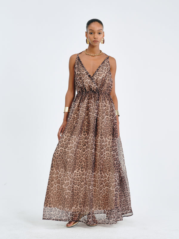Leopard-Print Maxi Dress