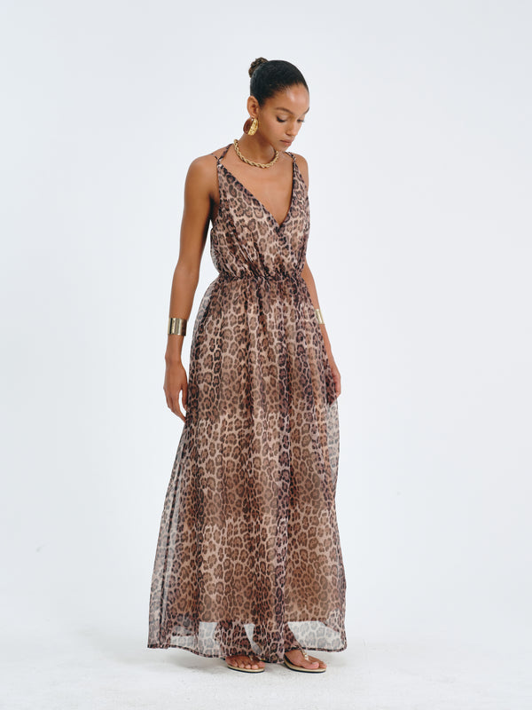 Leopard-Print Maxi Dress