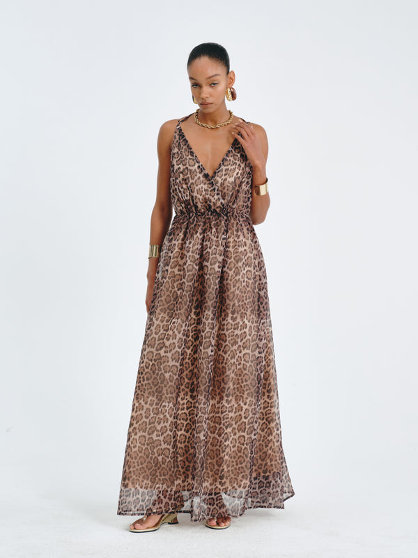Leopard-Print Maxi Dress