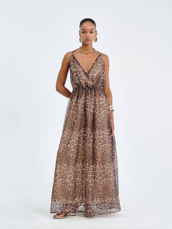 Leopard-Print Maxi Dress