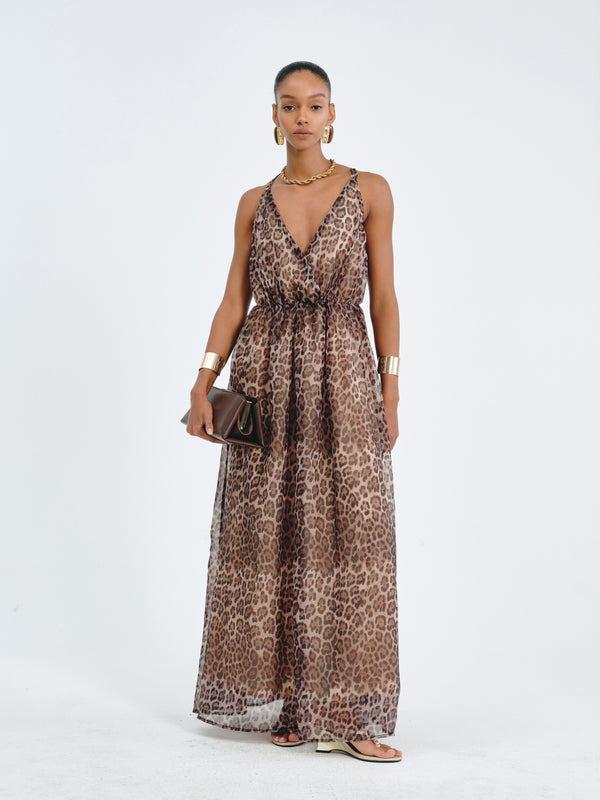 Leopard-Print Maxi Dress