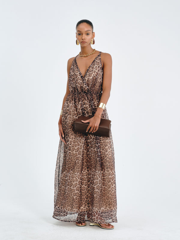 Leopard-Print Maxi Dress
