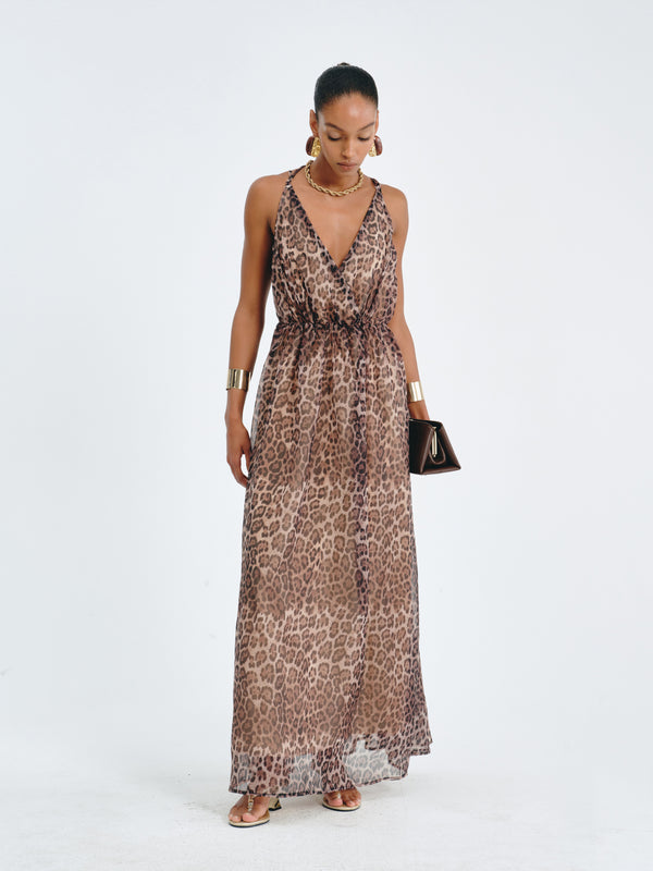 Leopard-Print Maxi Dress
