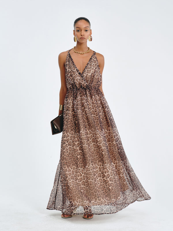Leopard-Print Maxi Dress