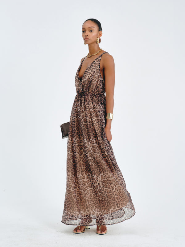 Leopard-Print Maxi Dress