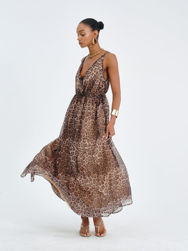 Leopard-Print Maxi Dress
