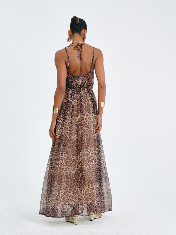 Leopard-Print Maxi Dress