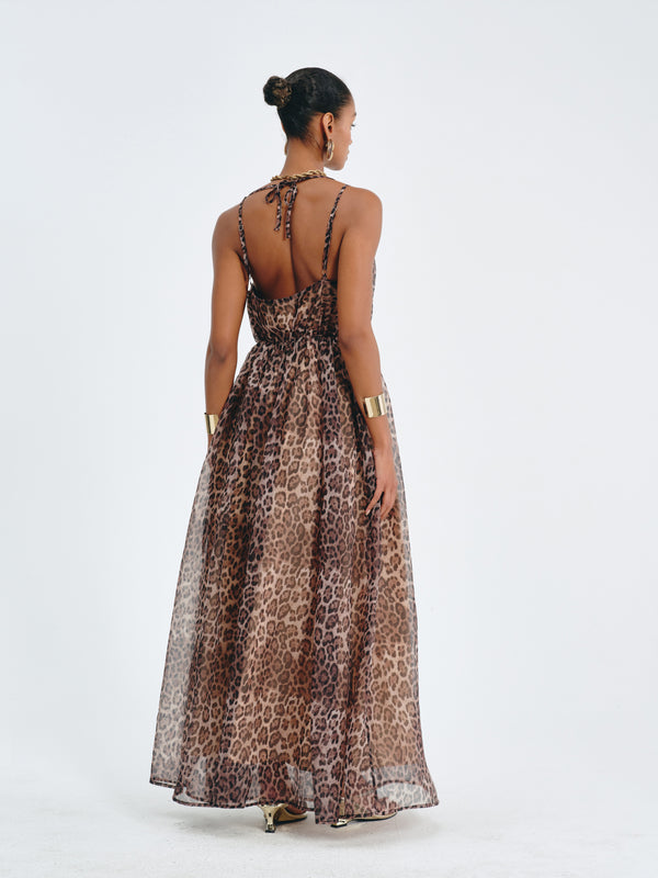 Leopard-Print Maxi Dress