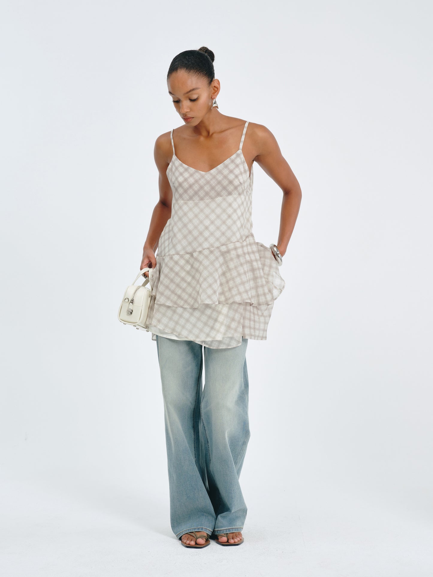 Plaid Flounce Top