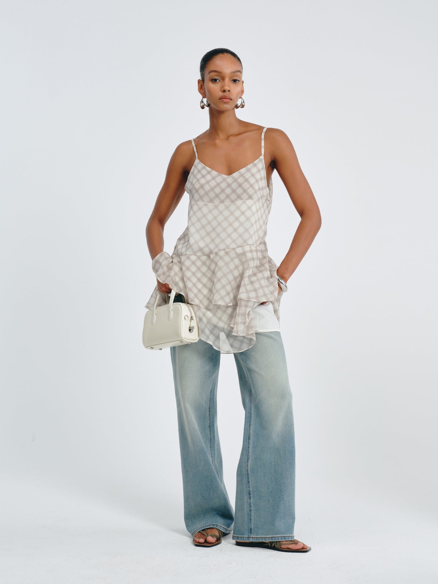 Plaid Flounce Top