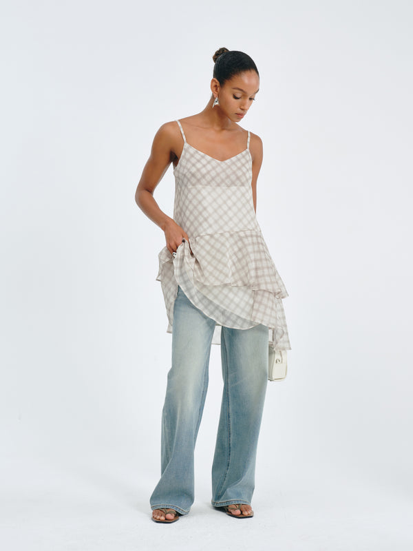 Plaid Flounce Top