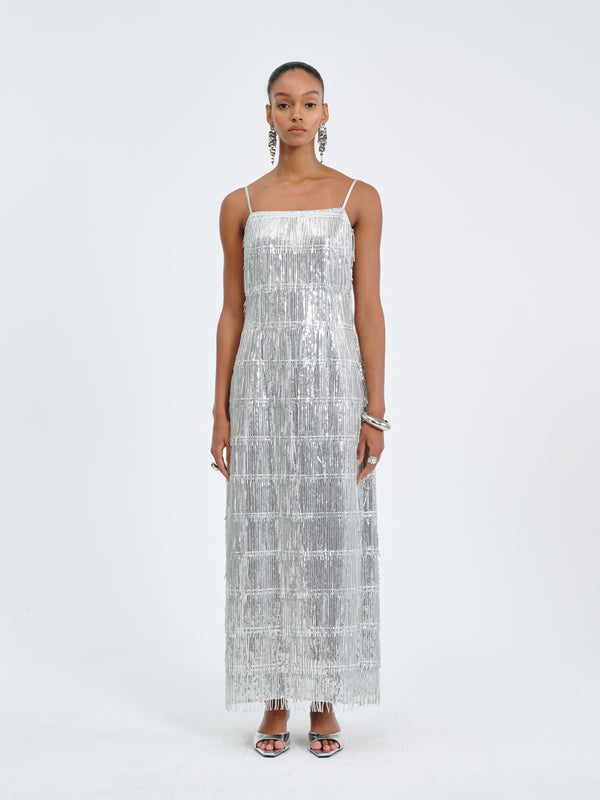 Luxe Fringed Sequin Dress