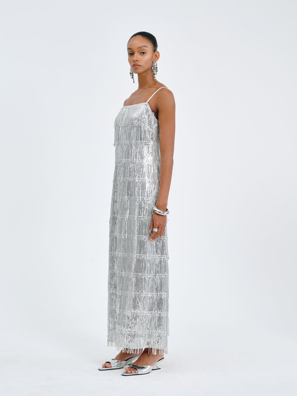 Luxe Fringed Sequin Dress
