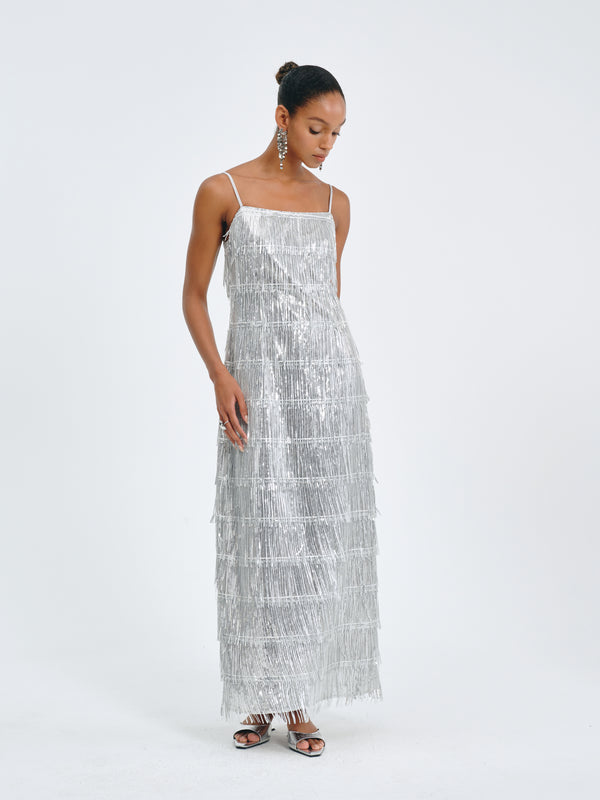 Luxe Fringed Sequin Dress