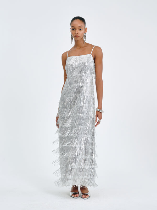 Luxe Fringed Sequin Dress
