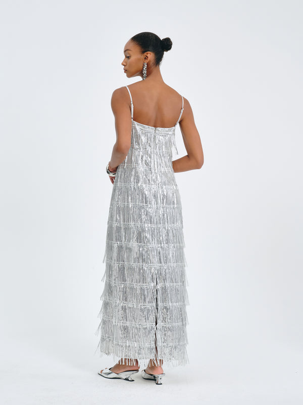 Luxe Fringed Sequin Dress