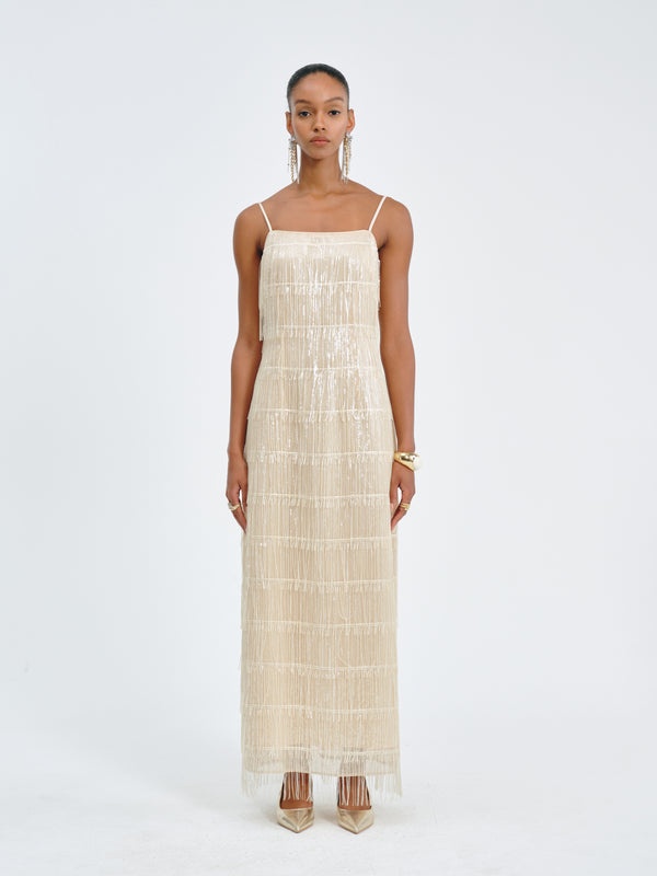 Luxe Fringed Sequin Dress