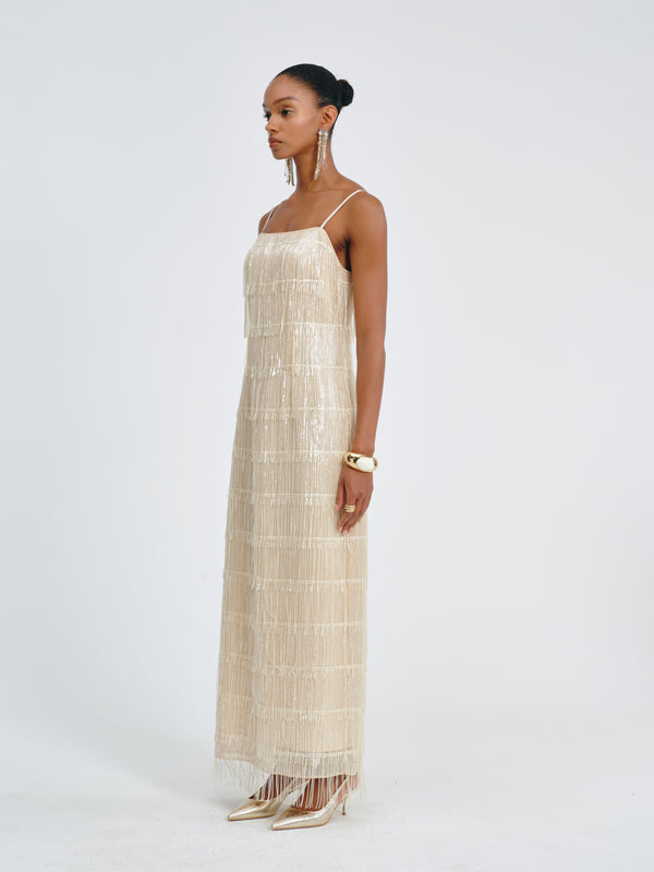 Luxe Fringed Sequin Dress