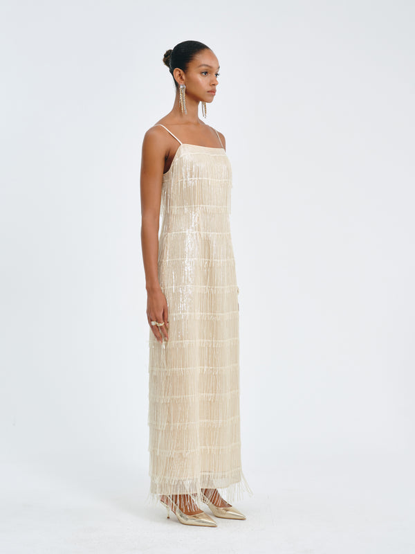 Luxe Fringed Sequin Dress