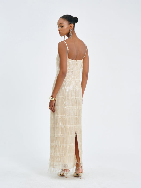 Luxe Fringed Sequin Dress