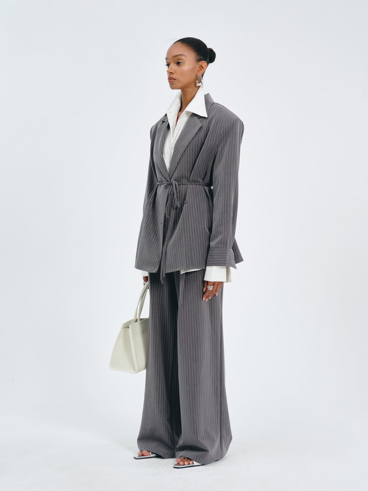 Stripes Belted Blazer
