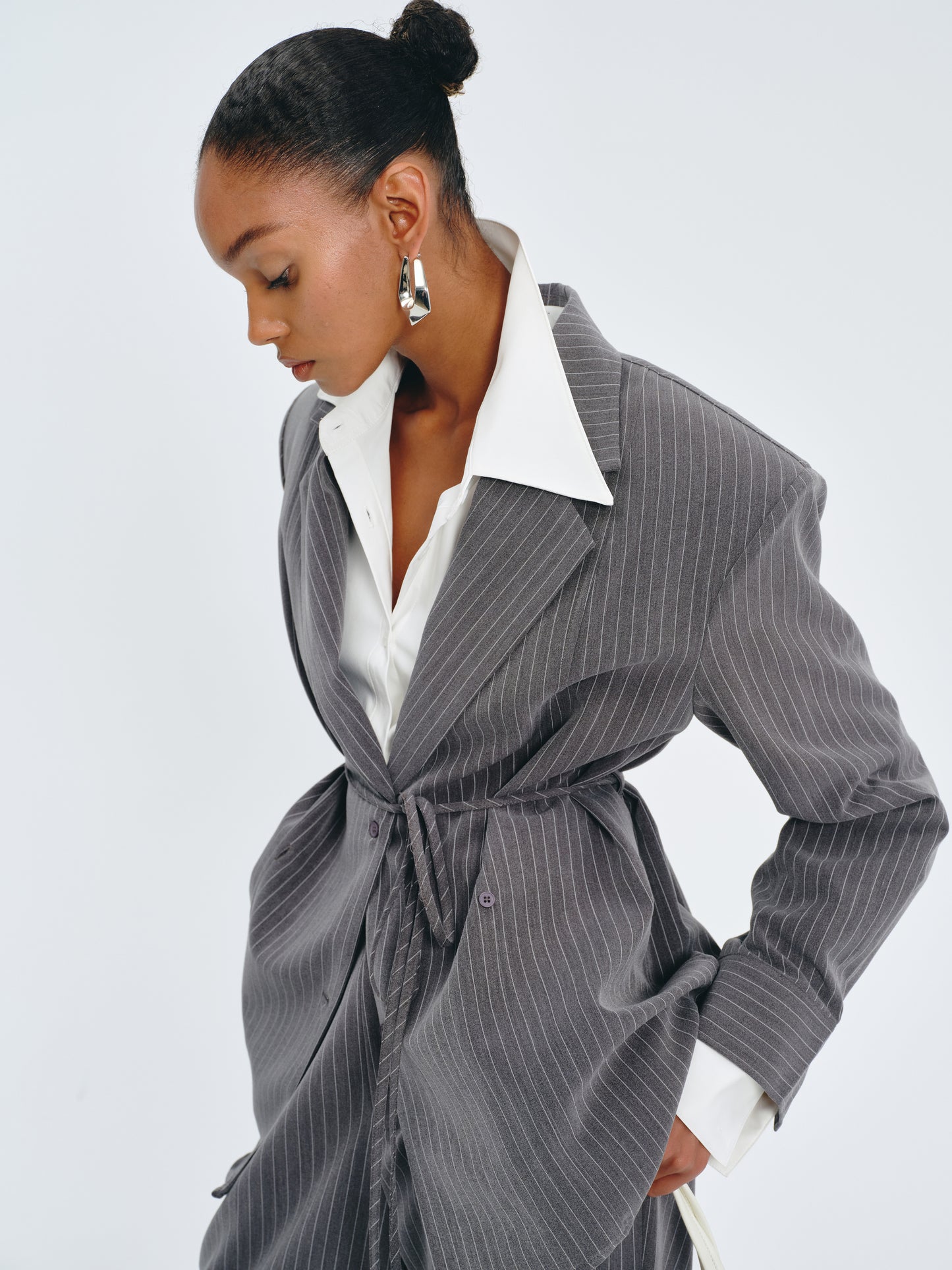 Stripes Belted Blazer