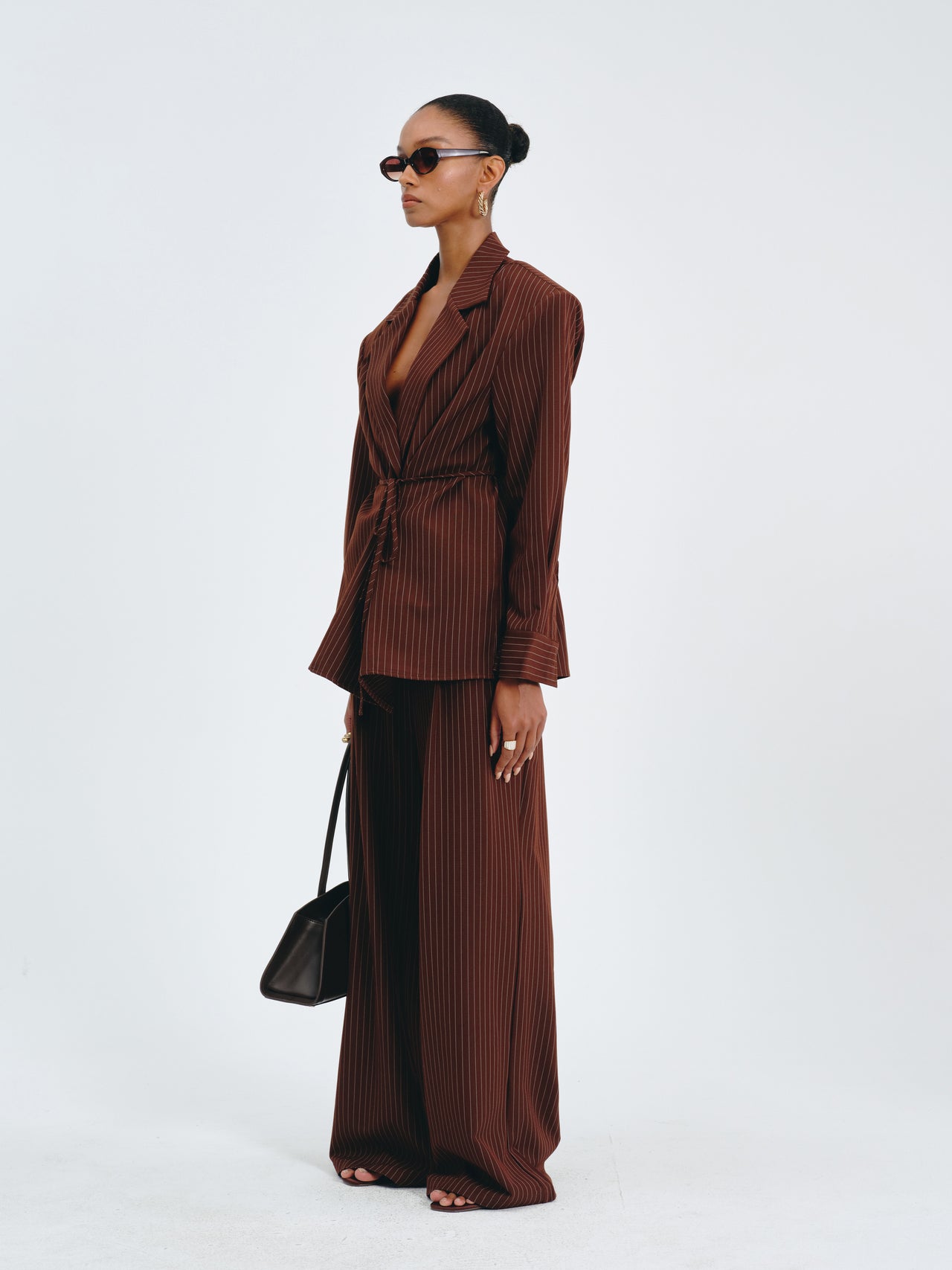 Stripes Belted Blazer