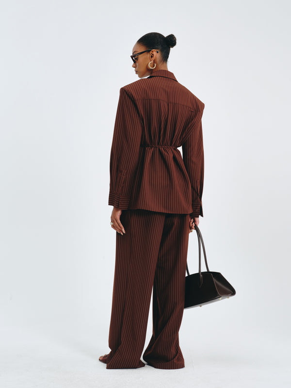 Stripes Belted Blazer