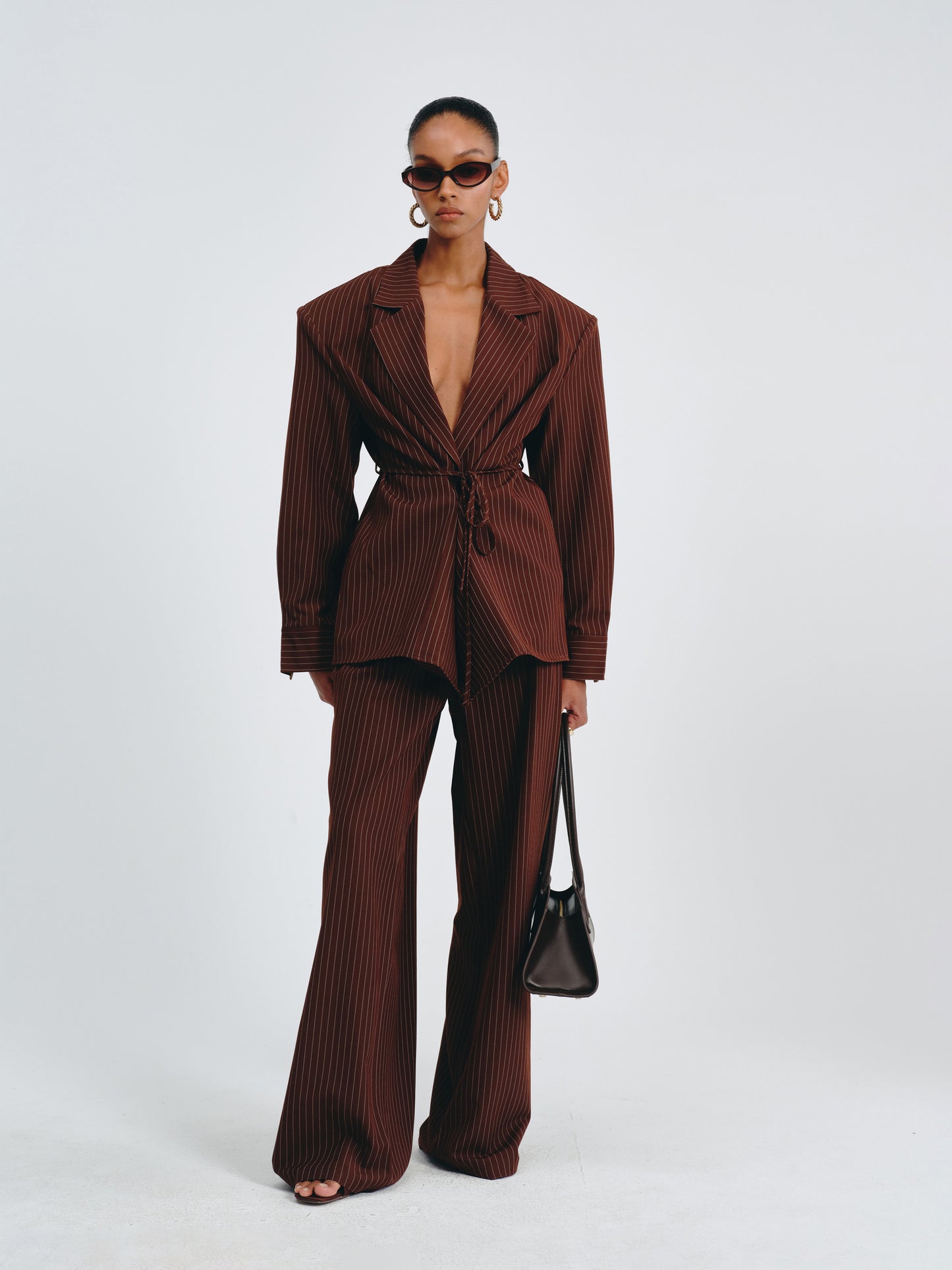 Stripes Belted Blazer