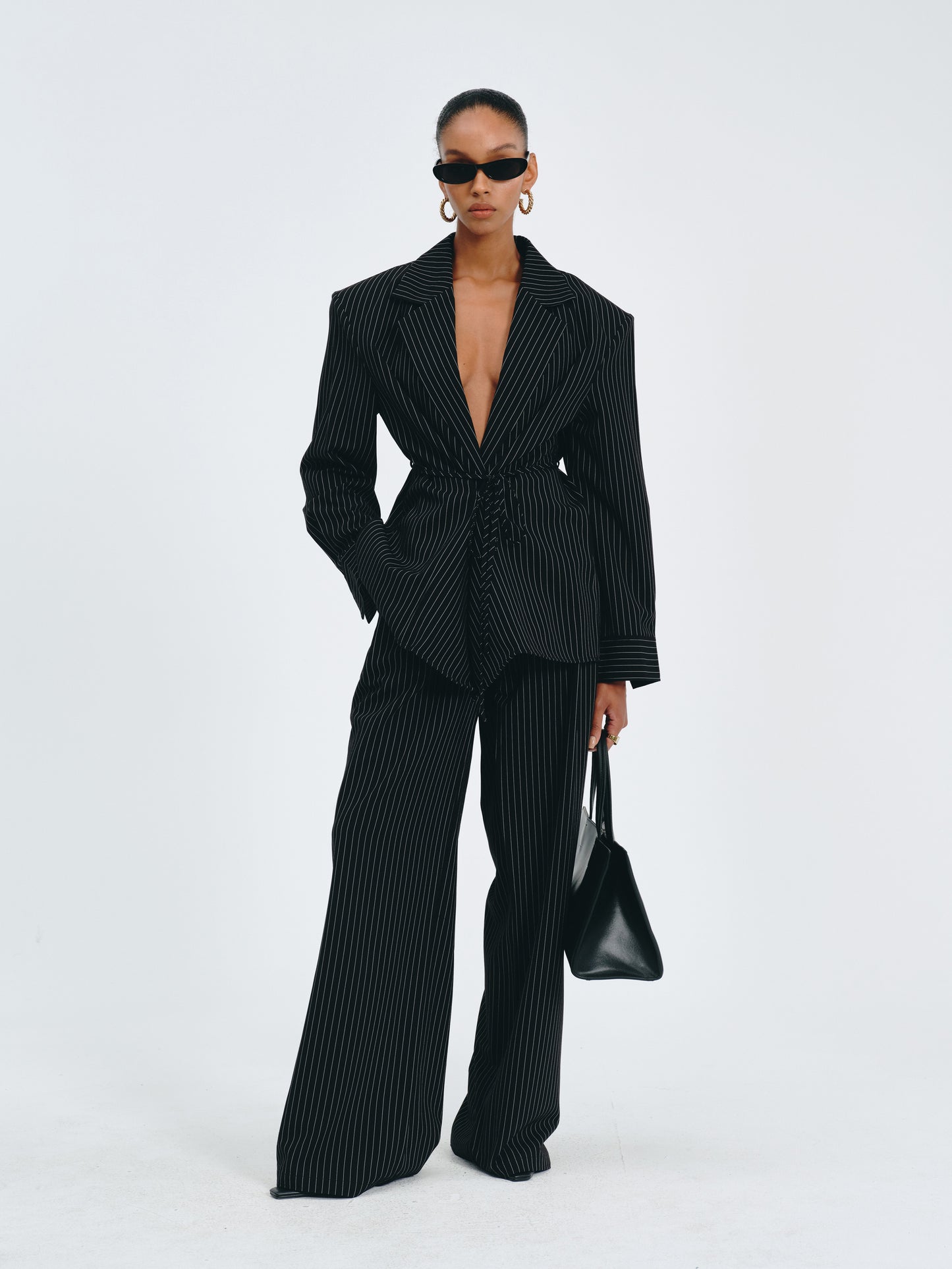 Stripes Belted Blazer