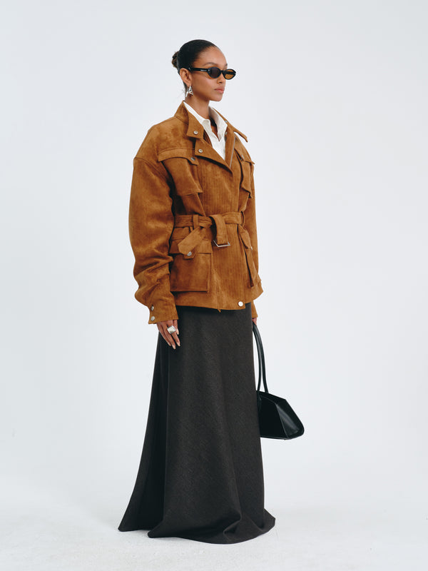 Utility Belted Jacket