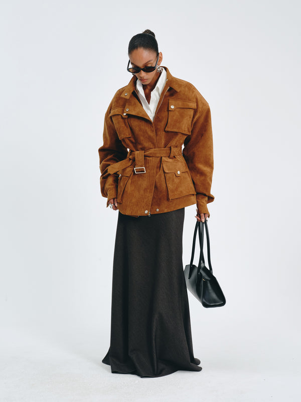 Utility Belted Jacket