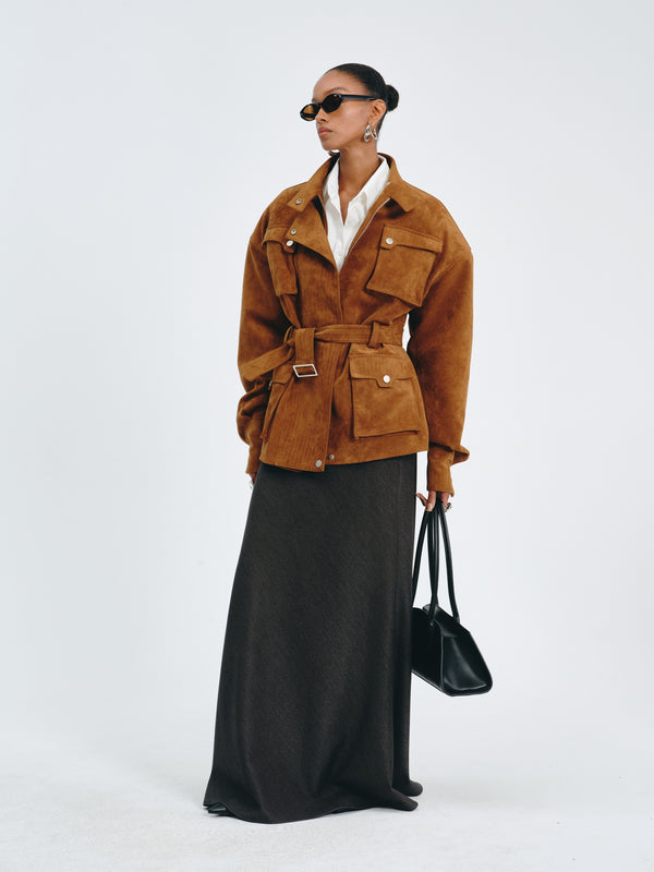 Utility Belted Jacket