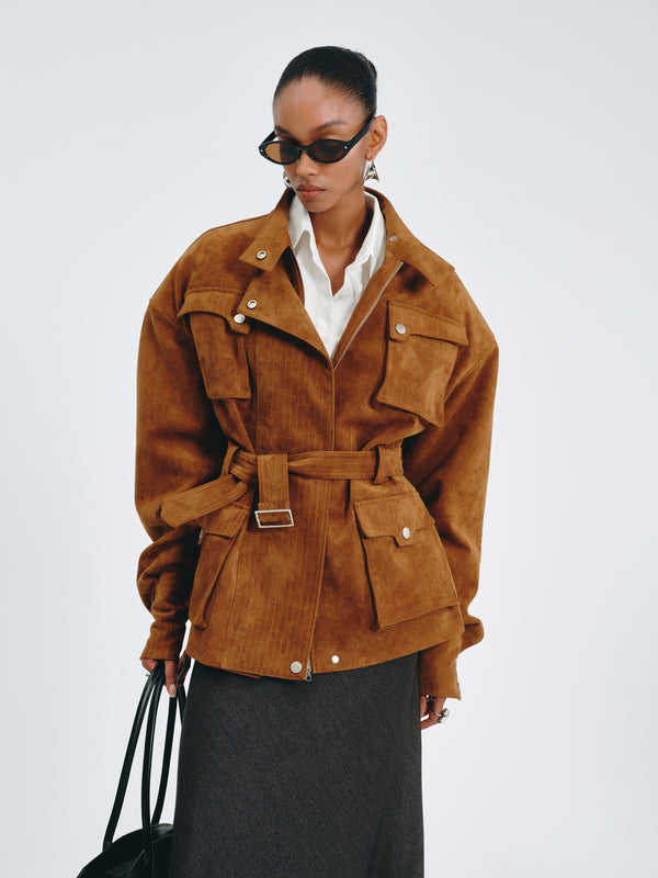 Utility Belted Jacket